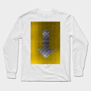 Industrial Arrow Tread Plate - Down Long Sleeve T-Shirt